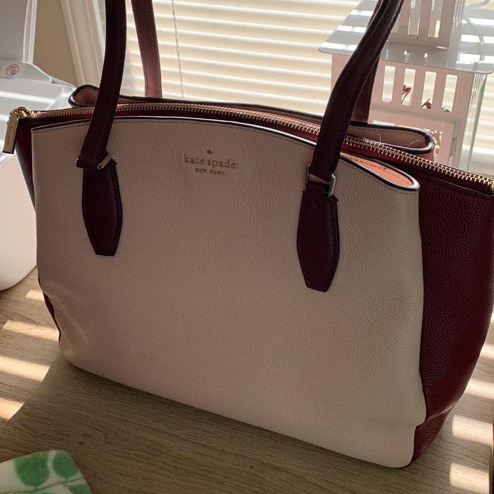 Kate Spade Color Block Handbag in Pink & Maroon